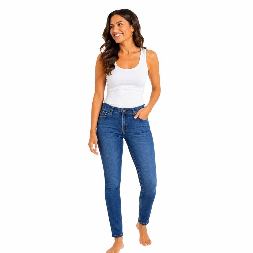 KANCAN Women’s Dark Blue Wash Mid Rise Skinny Jeans Size 0 / 23